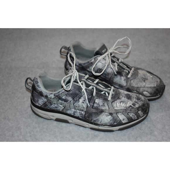 HUK Attack Performance Fishing Water Shoes Sneakers Mens Size US 12 Gray Camo - Picture 1 of 9
